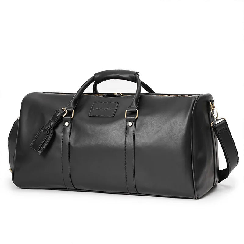 Genuine Leather Men Women Travel Bag Soft Real Leather Cowhide Carry Hand Luggage Bags Travel Shoulder Bag Weekend Bag